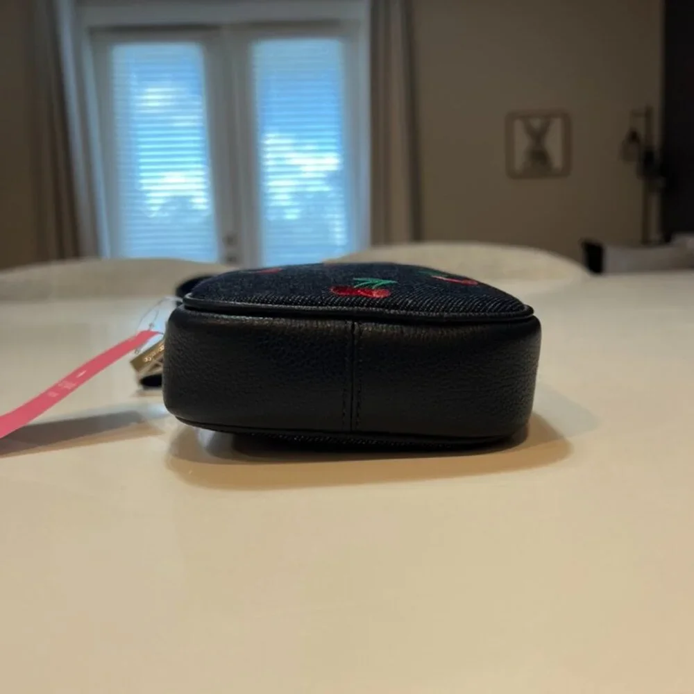 Kate Spade Rosie Cherry Embroidered Denim Phone Crossbody